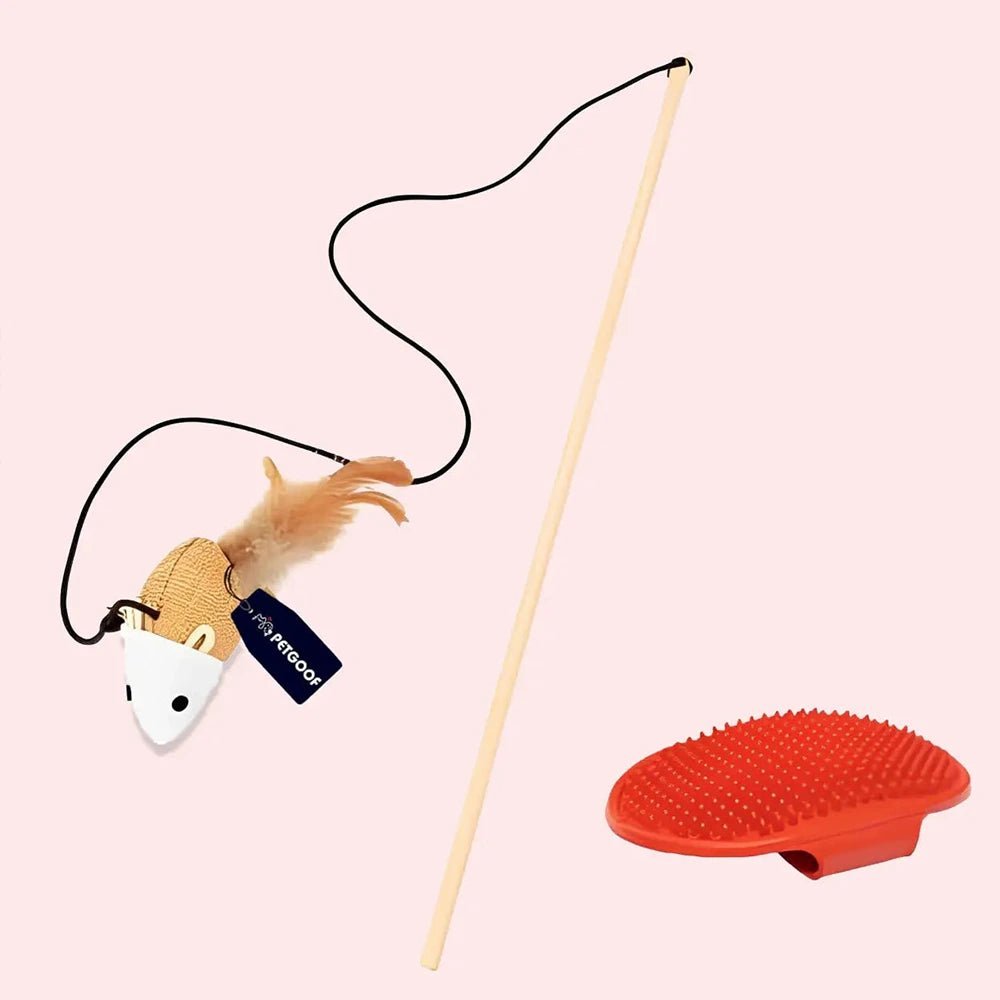 Teasing Wand with Brush - Pet Goof